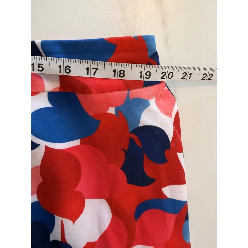 EP New York Women XL Red‎ White Blue Abstract Floral Golf Tennis Active Skort